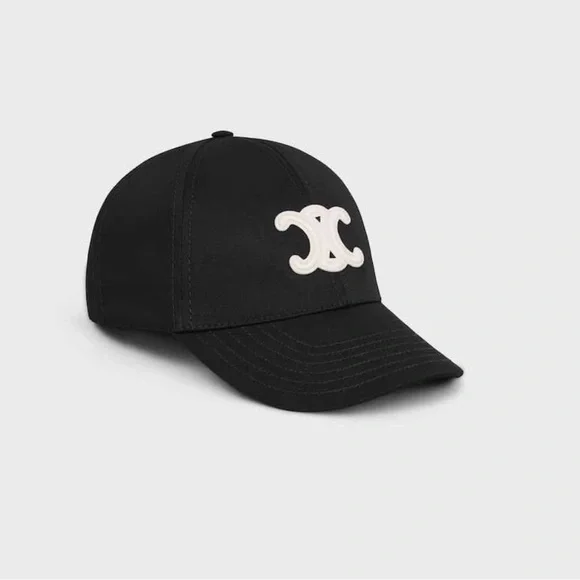 Celine triomphe baseball cap hat black medium free gift with purchase - Picture 3 of 12